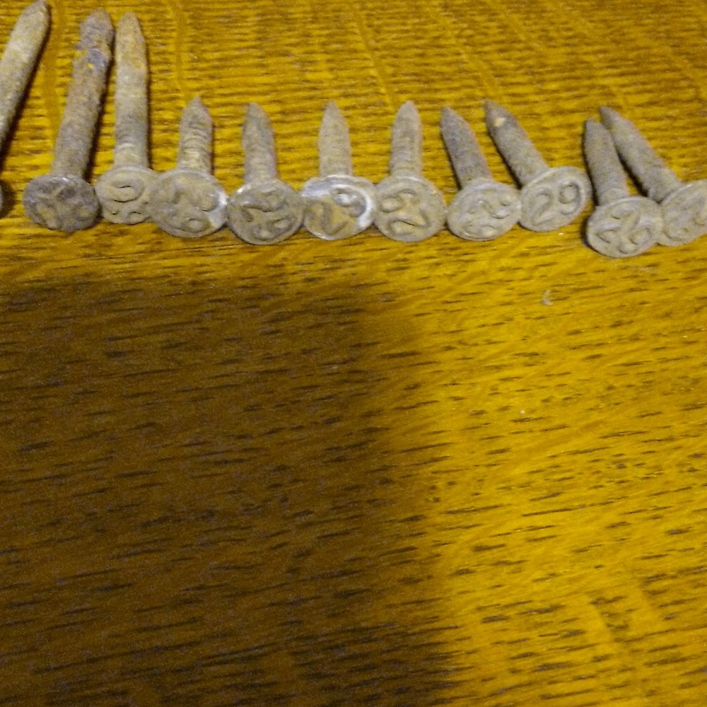 Railroad antique date nails lot of 17